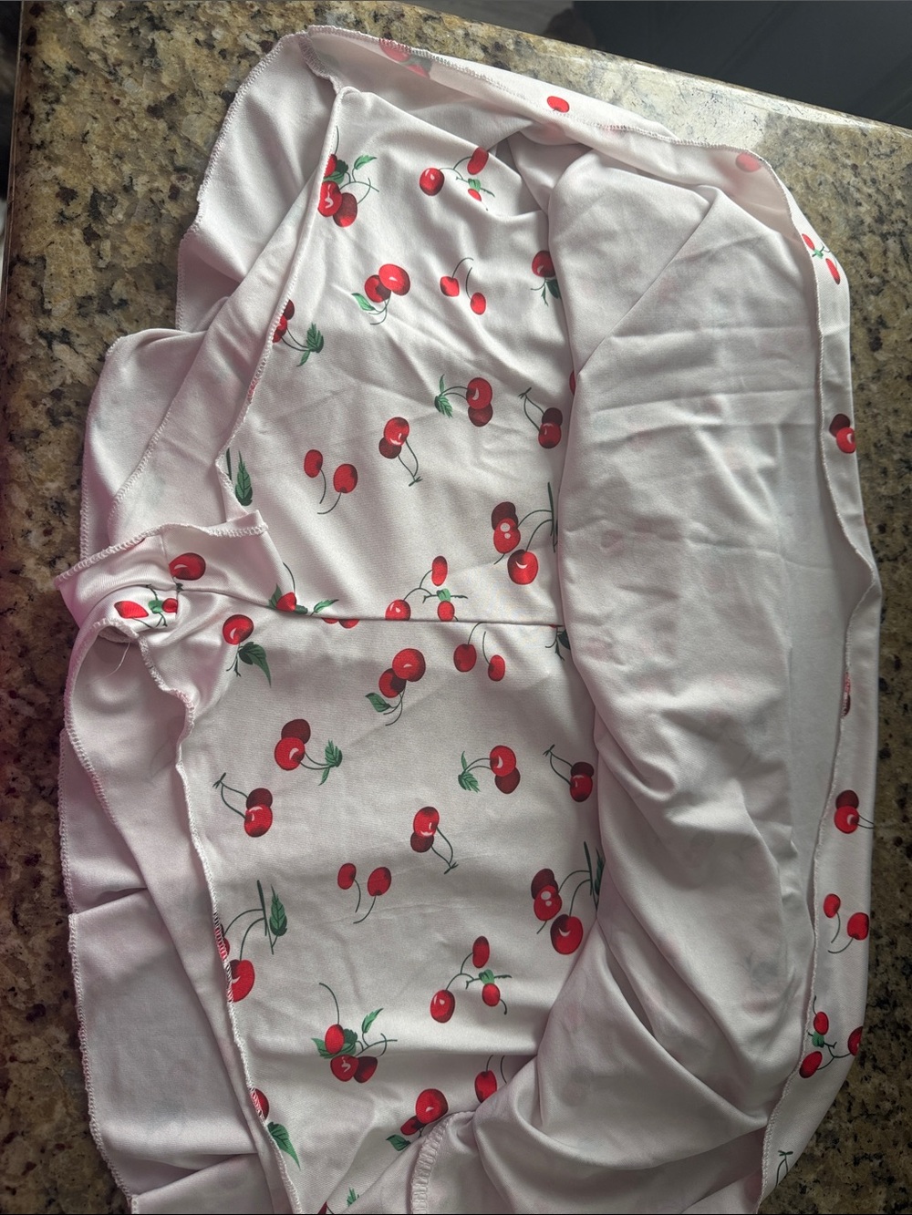 Cherry-Print Women’s skort— White with Red Cherry Pattern - Picture 2 of 3